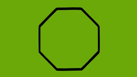 Black octagon shape geometric line boil effect animation Video stock 342079706