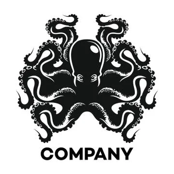 Black octopus logo Stock Illustration