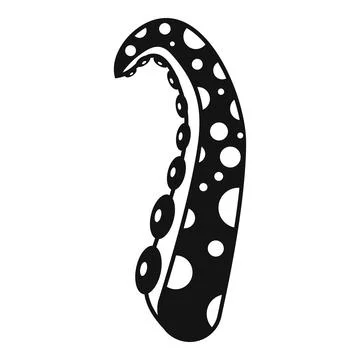 Black octopus tentacle with suction cups icon Illustrazione stock