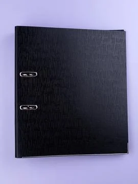 Black office folder on blue background. Office Folder Template Stock Photos