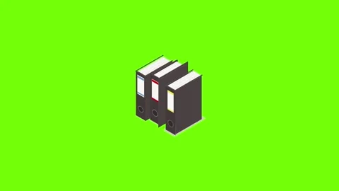 Black office folder icon animation Stock Footage 156464070