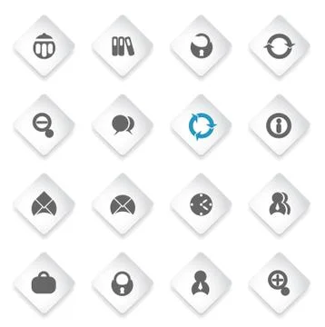 Black office icons set Stock Illustration