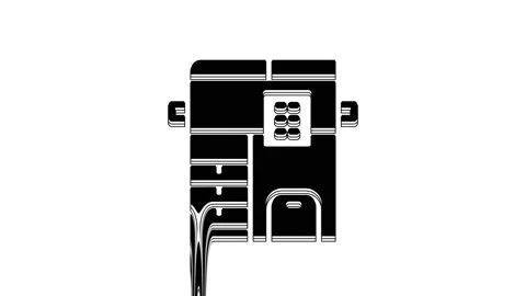 Black Office multifunction printer copy machine icon isolated on white 動画素材 233892666