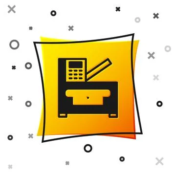 Black Office multifunction printer copy machine icon isolated on white Stock Illustration