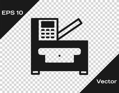 Black Office multifunction printer copy machine icon isolated on transparent  Stock Illustration