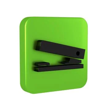 Black Office stapler icon isolated on transparent background. Stapler, stap.. Stock Illustration