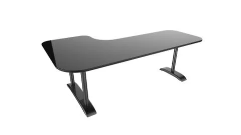 Black office table 3d rendering isolated on a white background Stock Illustration