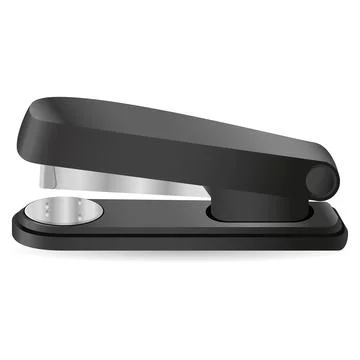 Black office tacker, stapler - isolated on white background Stock Illustration