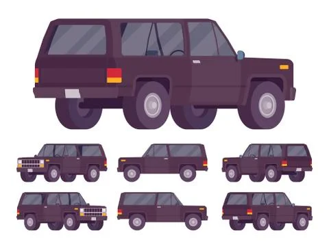 Black offroad set Stock Illustration