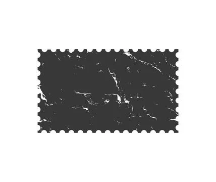 Black old blank vector postage stamp with copy space and serrated edge provid Stock Illustration