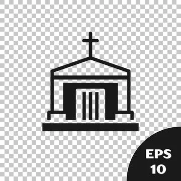 Black Old crypt icon isolated on transparent background. Cemetery symbol Ilustración de archivo