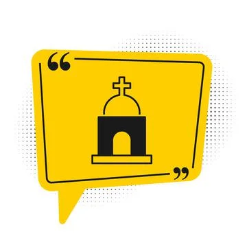 Black Old crypt icon isolated on white background. Cemetery symbol. Ossuary or Ilustración de archivo