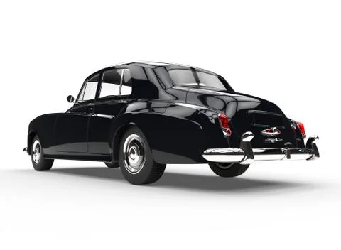 Black Oldtimer - Rear View Illustrazione stock