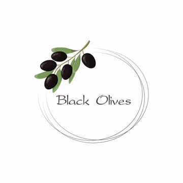 Black olive circular frame Stock Illustration