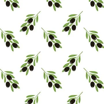 Black olive seamless pattern Stock Illustration