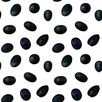 Black olives. Seamless pattern for prints on wallpaper, textiles, diy, scrapb Illustrazione stock