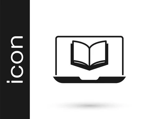 Black Online class icon isolated on white background. Online education concept イラスト素材
