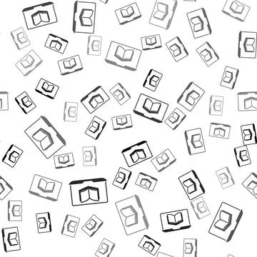 Black Online class icon isolated seamless pattern on white background. Online 스톡 일러스트