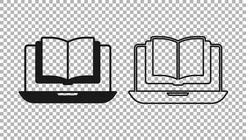 Black Online class icon isolated on transparent background. Online education イラスト素材