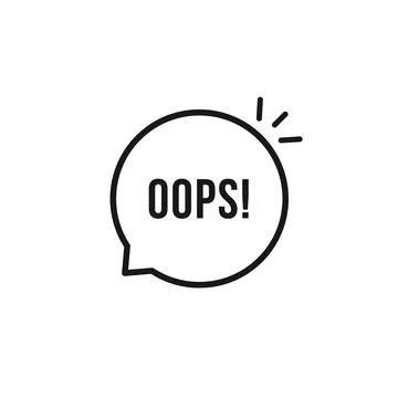 Black oops thin line logo Stock Illustration