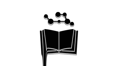 Black Open book icon isolated on white background. 4K Video motion graphic Stock Footage 233871659