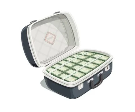 Black open briefcase with bundle of dollars Stock-Illustration