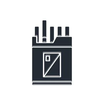 Black Open cigarettes pack box icon isolated on white background. Cigarette.. Stock Illustration