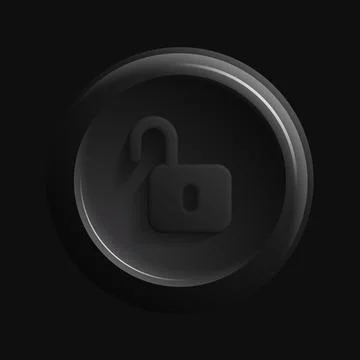 Black Open Locker Icon. Security Unlocked Isolated Design Element Stock Illustration