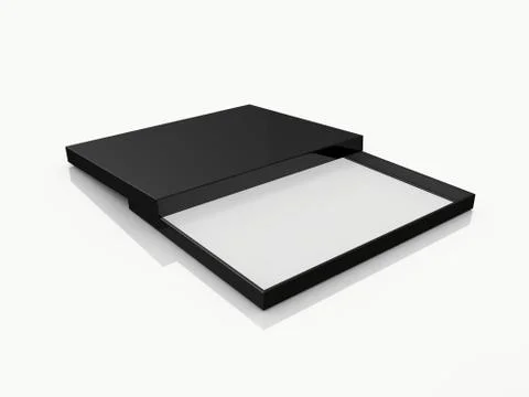 Black open rectangle gift box Illustrazione stock