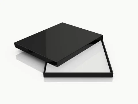Black open rectangle gift box Stock Illustration