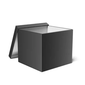 Black opened box Illustrazione stock