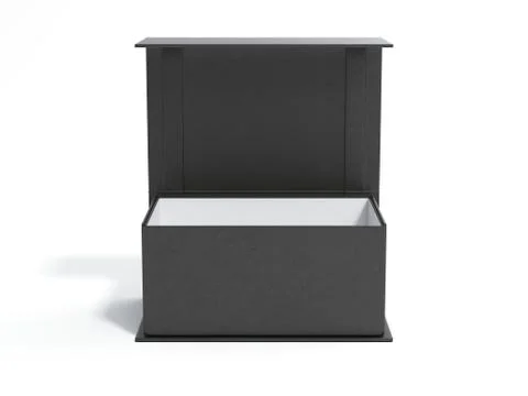 Black opened gift box. 3d rendering Stock Illustration