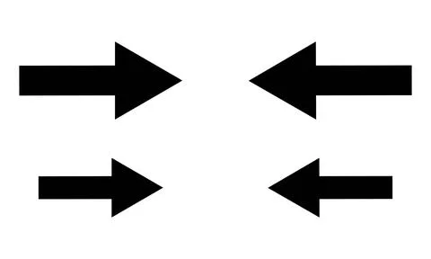 Black Opposite Direction Horizontal Arrows Set Stock Illustration