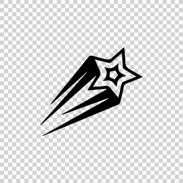 Black or silhouette falling star symbol and icon design Stock Illustration