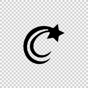 Black or silhouette falling star symbol and icon vector Stock Illustration