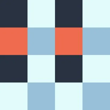 Black Orange Gray Blue Large Seamless French Checkered Pattern. Big Colorful  Stock Illustration