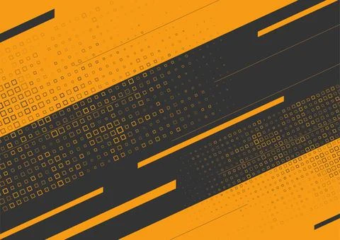 Black orange minimal geometric abstract background with lines and mosaic Stock Illustration