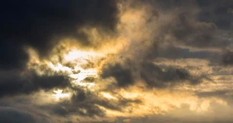 Black Orange Rain Clouds Stock Photos