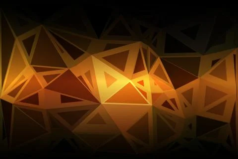 Black orange yellow random sizes low poly background Illustrazione stock
