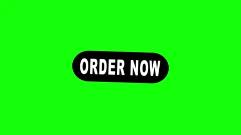 Black Order Now Button with White Text, Seamless Loop Animation on Green Screen. Stock Footage 341814401