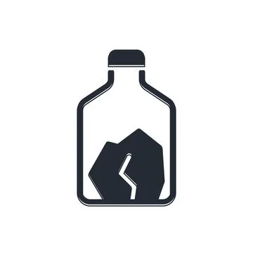 Black Ore mining icon isolated on white background.  Vector Stock Illustration