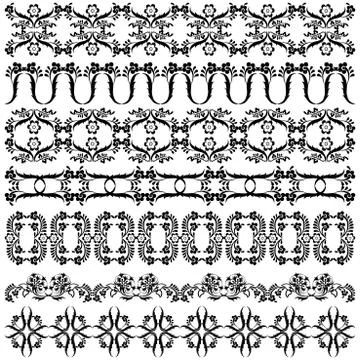 Black oriental ottoman border design one Stock Illustration