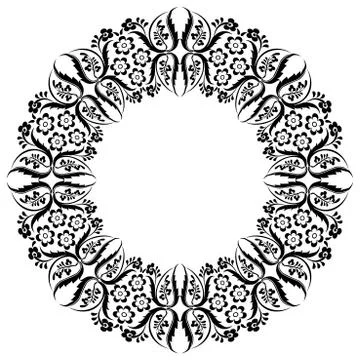 Black oriental ottoman design thirteen Stock Illustration