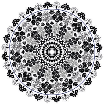 Black oriental pattern and ornaments Stock Illustration