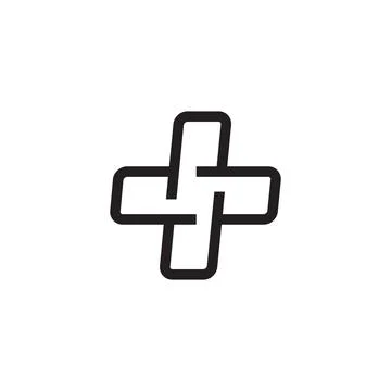 Black original plus design. Vector symbol Stock Illustration