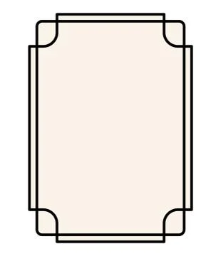 Black ornament frame in rectangle shaped vector design Illustrazione stock