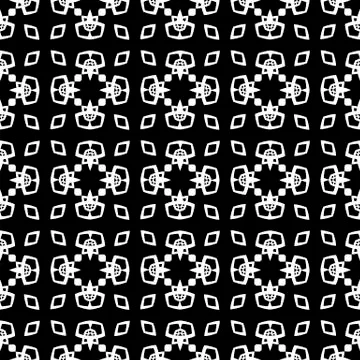 Black Ornamental Seamless Line Pattern Illustrazione stock