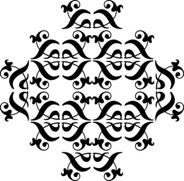 Black Ornate Flourish Pattern, Decorative Swirls, Elegant Design Element 스톡 일러스트