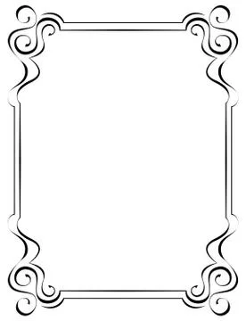 Black ornate frame on a white background Stock Illustration