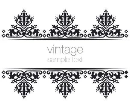 Black ornate vintage frames Stock Illustration